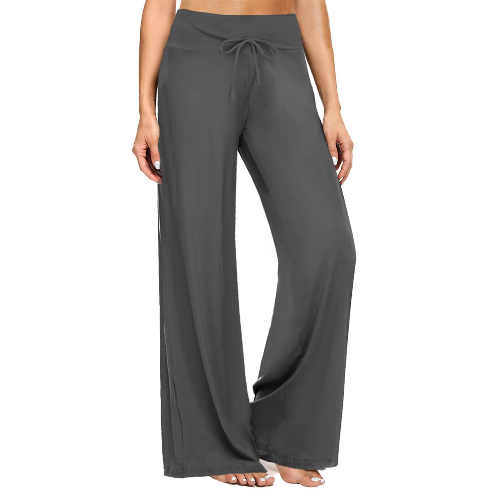 

Женские широкие брюки, летние повседневные свободные брюки с эластичной резинкой на талии, брюки для йоги с карманами S