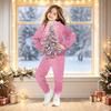 Kids Christmas Print Hoodie Set - Children's Hooded Pullover Top for Boys and Girls