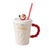 Christmas Themed Beverage Cup Seasonal Ceramic Mugs Practical Christmas Hot Beverage Cup for Coffee Milk