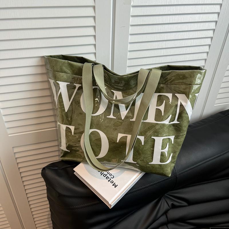 Casual Large-capacity Bag Women's New Letter Tote Bag Student Commuting Shoulder Tote Bag