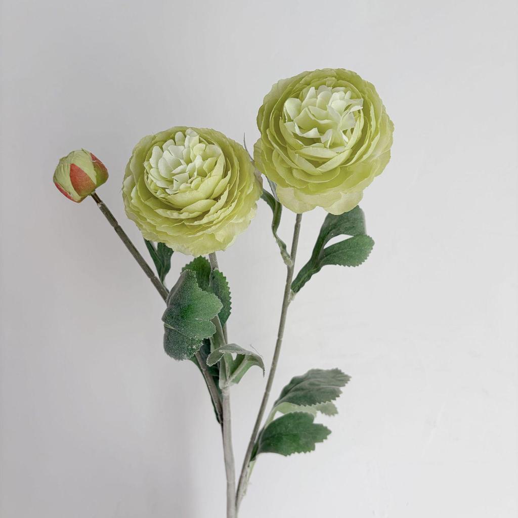 3-Head Flocked Lotus & Peony Faux Flower for Home Décor - Trendy Window Decoration Style Inspired by TikTok and Xiaohongshu