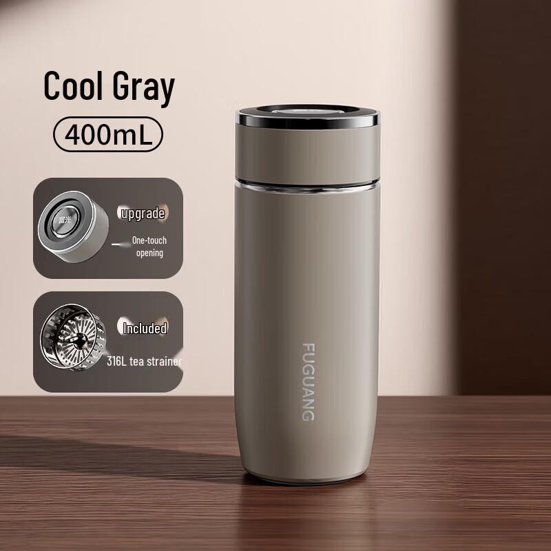 FUGUANG 400ml 316 Stainless Steel Quick-Open Thermos Mug