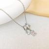 Shiny Tassel Square Pendant Titanium Necklace with Zirconia Clavicle Chain – High-End Niche Design