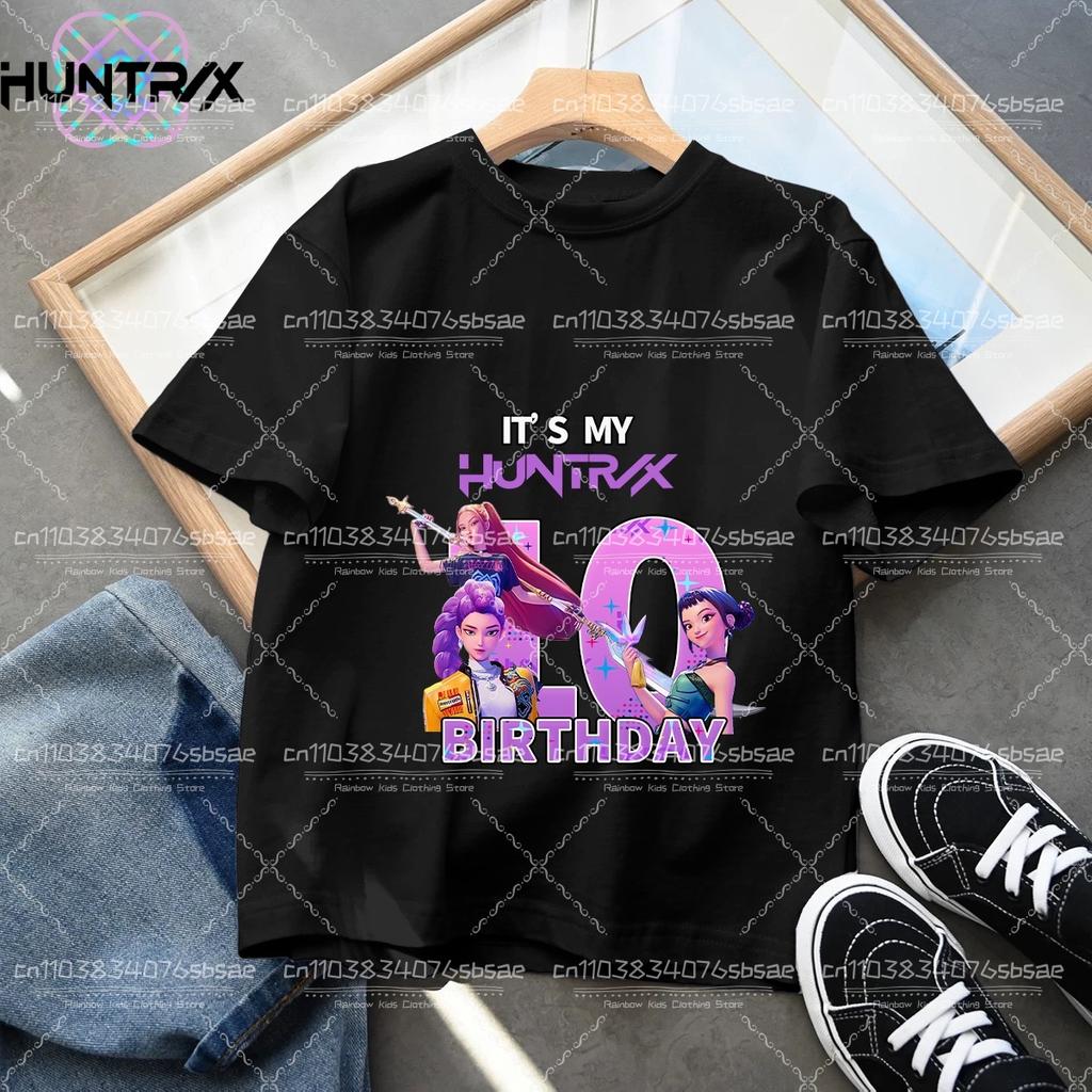 Kpop Dämonenjäger Nummer T-Shirt Kawaii Rumy Geburtstagsoberteile Partykleidung Mädchen T-Shirt Sommer Kurzarm Baumwolle Kinderkleidung Boutique