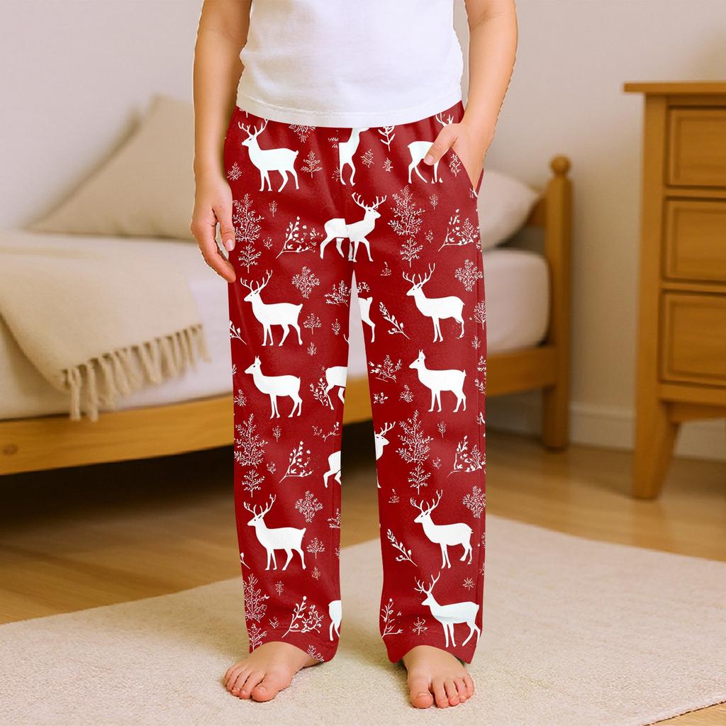 Children's Soft Comfortable Pyjama Bottoms Casual  Christmas Print Home Pants