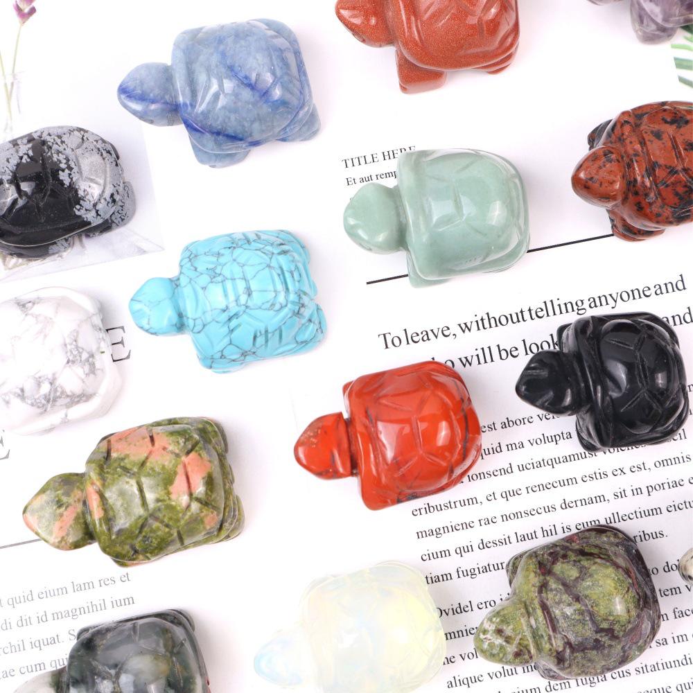 Natural Crystal Turtle Craftwork: Trendy Fish Tank Decoration Ornament.