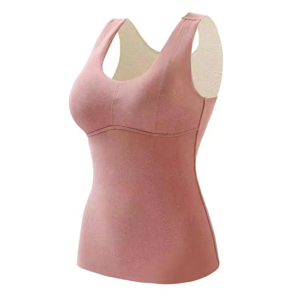 

Бесшовный терможилет с подкладками, V-образный вырез, нижняя рубашка, женские удобные бархатные майки, осень XXXXL розовый