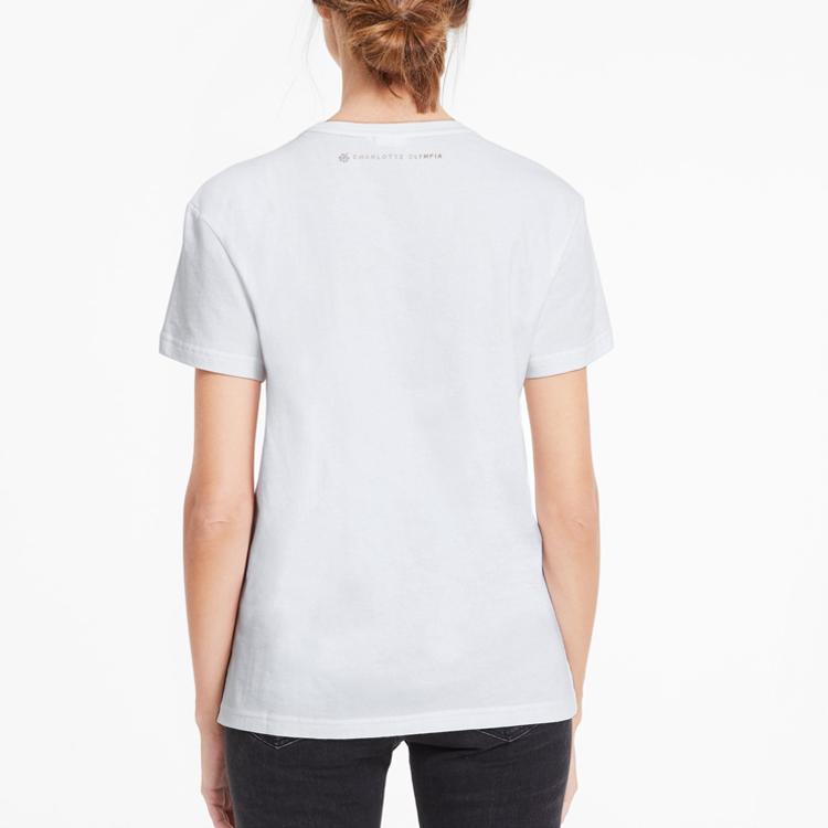 Puma x Charlotte Collaboration SP20 Little People Print Round Neck Short Sleeve T-Shirt Women Tops White 596763-57