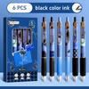 6pcs Rose And Time Gel Pens Set Forever Love Romantic 0.5mm Ballpoint Black Color Ink for Writing School A3090