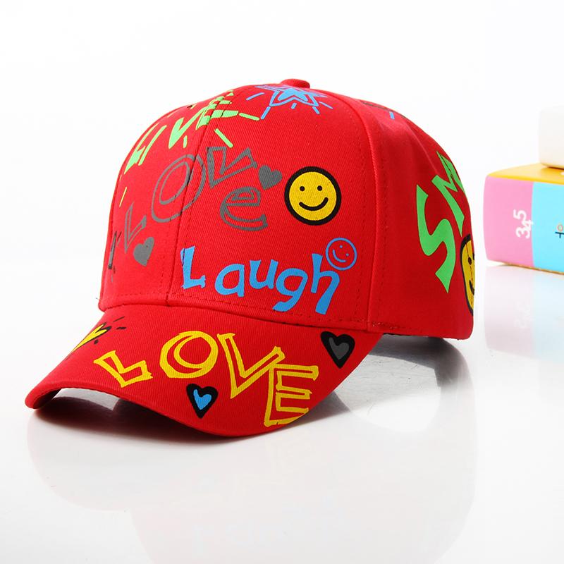 Fashion cotton Graffiti boy girl Baseball caps Children Printed snapback hat Kids Popular hip hop hat Cap hot sell
