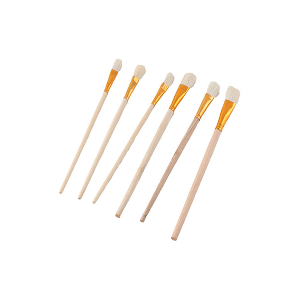 Hog Hair Durable Brush Set Wool 10pcs Bristle Paint Brushes Oil Painting Watercolor Painting Acrylic