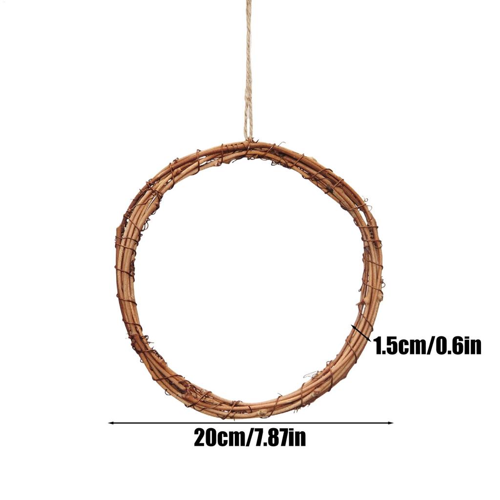 Wreath Frame 6 Piece Hanger Outdoor Decor 7.9 Inch DIY Rattan Wreath Garland For Bedroom Living Room Fence Wall Wedding Party