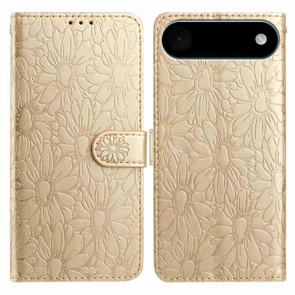 For iPhone 17 Air Leather Case Daisy Imprint Wallet Stand Phone Protective Cover