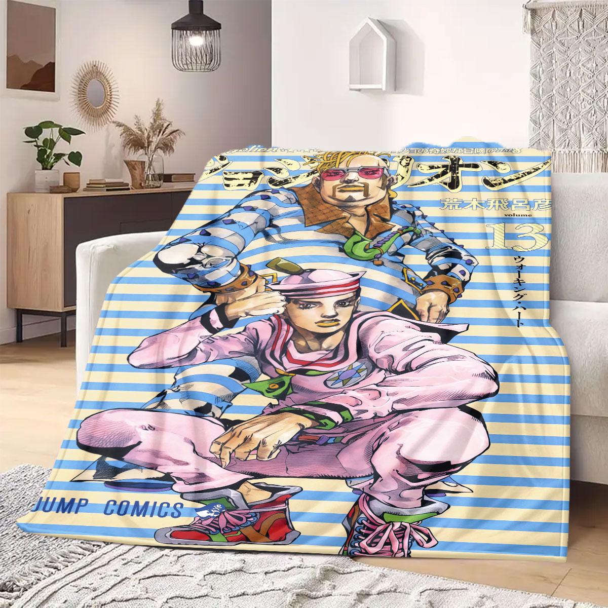 

JOJO anime Flannel Blanket Warm,Comfortable,Suitable for Bedrooms,Sofas,Beds,Chairs,Picnics,Travel 75x90cm