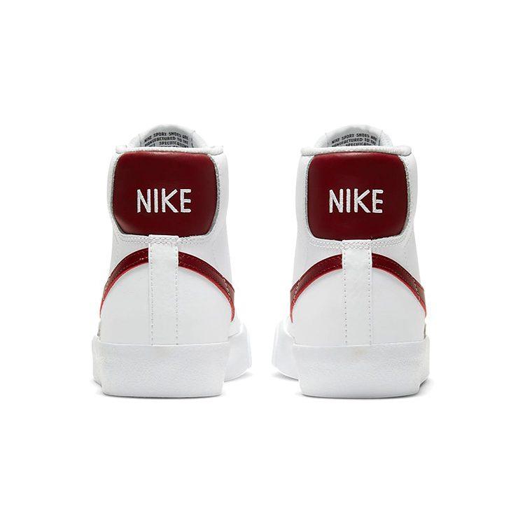 Nike Blazer Mid 77 Slip Resistant Cushioning Abrasion Resistant Mid top Skateboard Shoes White Red Unisex DA4086-102