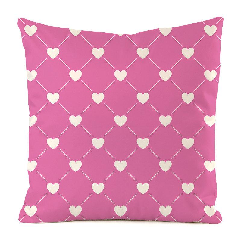 Pink Heart Series Digital printing short plush pillow covers decorative for car sofa office cushion cover home goods 60x60cm 35x35cm