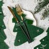 Red Green Xmas Tree Cutlery Knife Fork Spoon Covers Table Decor Christmas Tableware Pocket Holder Bags New Year Dinner
