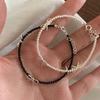 Schwarzes Kristallperlen-Schleifen-Perlenarmband für Damen Mädchen Koreanische Mode Perlenkette Vintage-Armband Ästhetischer Y2K Schmuck