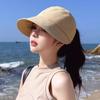 Portable thin empty top Ruth summer hat women's sunscreen hat breathable quick drying ponytail sun hat