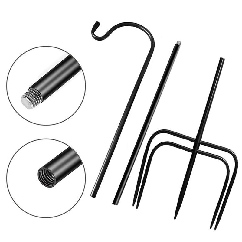 Rust-Proof Iron Shepherd's Hook for Outdoors – Ideal for Lawn, Courtyard, and Lamp Hanging