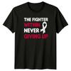The Fighter Within Never Giving T-Shirt Motivational Health Awareness Support