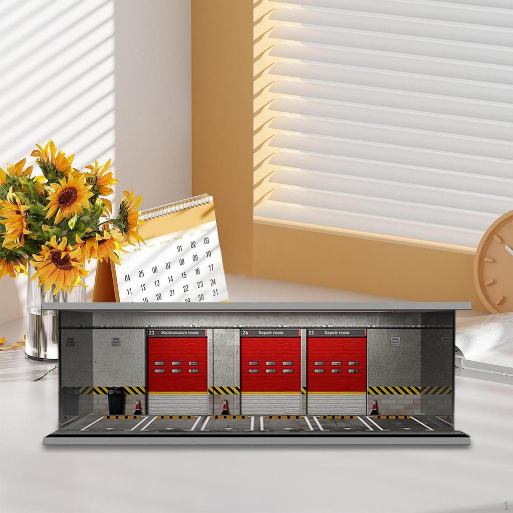 1/64 Model Car Display Case Diorama Desktop Decoration Toy Storage Box Showcase Organizer