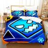 Angry Geometry Dash 3D Print Bedding Set Single Twin Full Queen King Size Duvet Cover for Adult Kids Bedroom