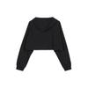 Jordan FW22 Logo Drawstring Hoodie Cropped Long Sleeve Sweatshirt Women Tops Black DQ4391-010