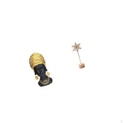 African Woman Resin Figurine And Metal Shaped Sculpture Creative Home Decor Centerpiece Ornament for