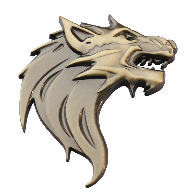 Wolf Head Metal Car Badge: Personalized Sticker & Logo