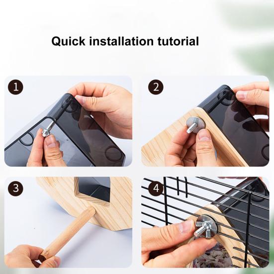Yousheng Bird Nest Transparent Wood Bird House with Perch Easy Installation Hanging Bird Nesting Box Bird Cage Accessories