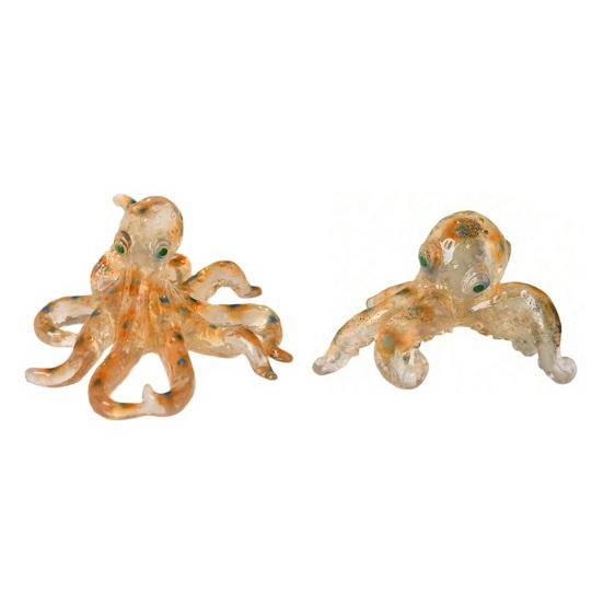 Handcrafted Resin Octopus Figurine Unique Sea Creature Statue with Realistic Details & Quartz Accents Decorative Desktop Sculpture for Home Office