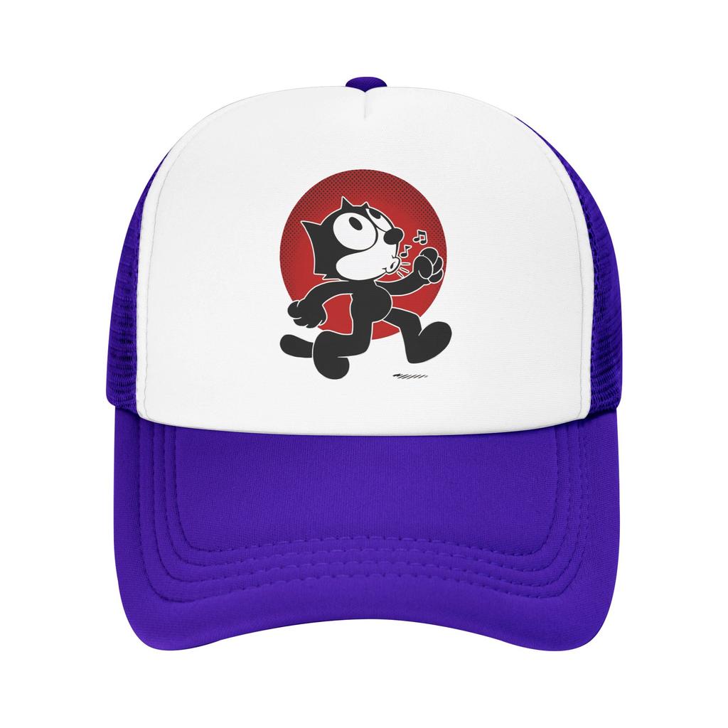 S Funny Felixed The Cat Trucker Caps Unisex Hat Sun Hats Sports Cap Adjustable Polyester Mesh Baseball Cap Summer