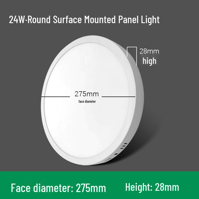 Surface Mounted LED Panel Light: Square & Round Flat Design for Kitchen, Bathroom, Aisle, Corridor, and Balcony - Ultra-Thin Downlight