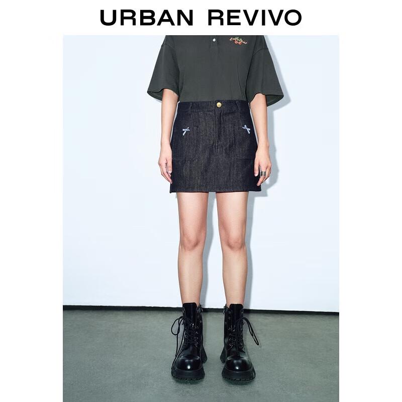 

UR Women s Bow-Knot Cotton Denim Mini Skirt S
