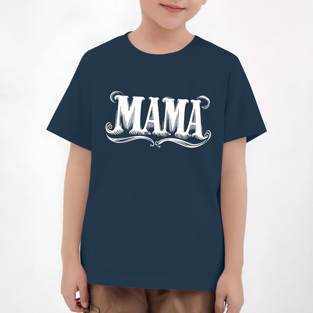 Children's Short Sleeve Tops Casual Print T Shirt Round Neck Pullover Blouse