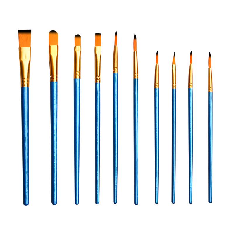 Gouache, Oil, Acrylic & Watercolor Brush Set — Nylon Hair Brushes for Art Students & Children