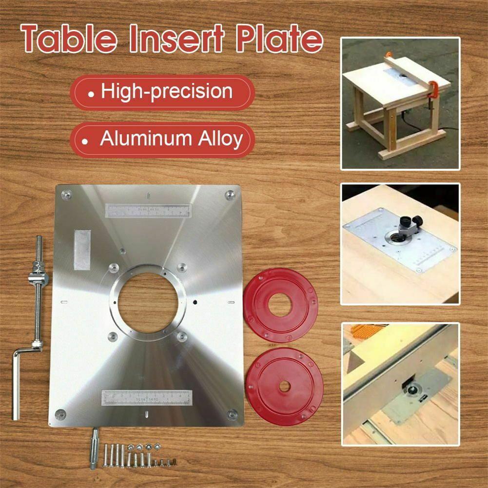 Aluminium Router  Table Insert Plate With Center Hole Plate For Woodworking Benches Router Plate Wood Tools Milling Trimming Machine