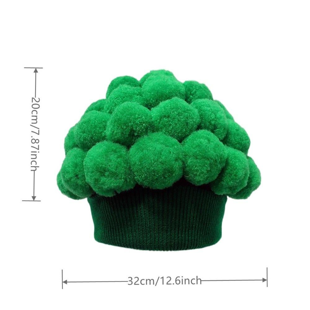 Knitted Vegetable Beanie Cap Warm Lining Novelty Headgear Cute Broccoli Hat Cosplay Events