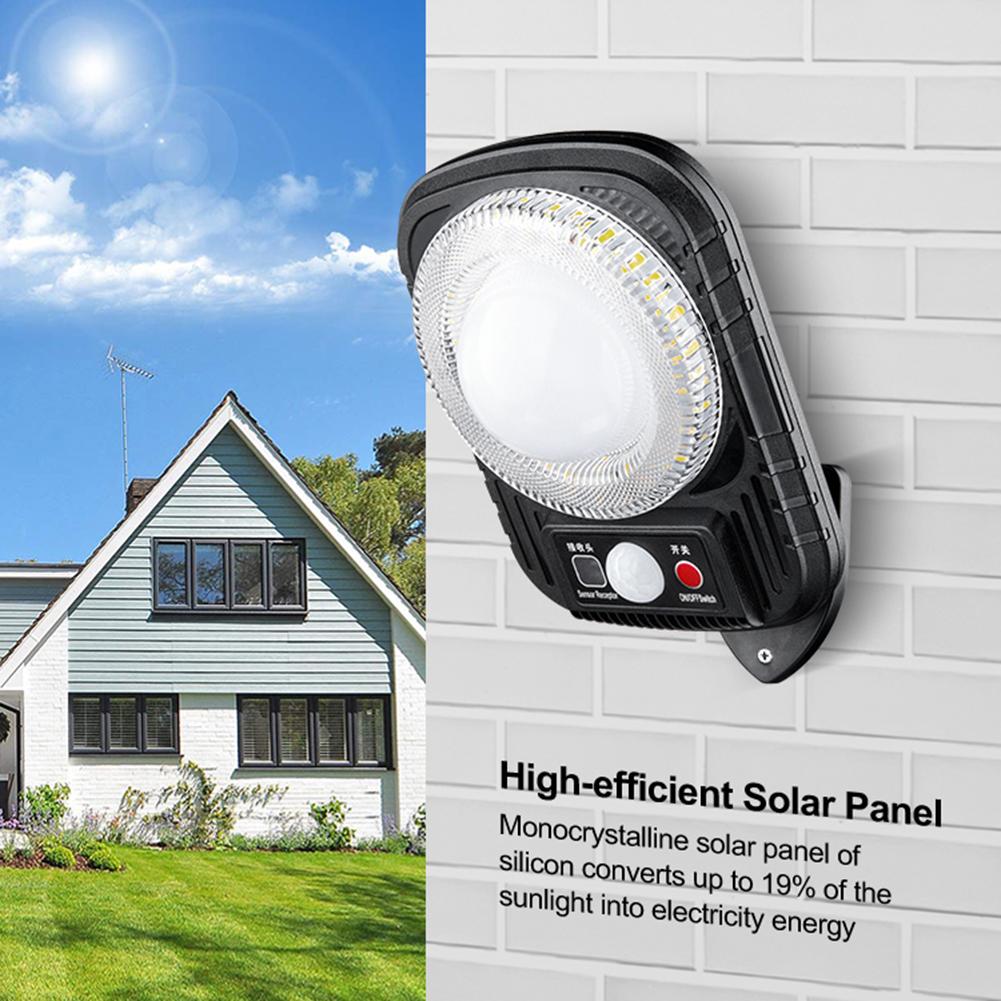 Flood Wall Lamp Motion Sensor Human Body Induction Garden Light 3 Lighting Modes Remote Control 1500LM for Garage Garden Terrace