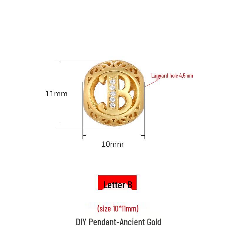 

Трендовый филигранный браслет и ожерелье с бусинами в стиле древнего золота и английскими буквами