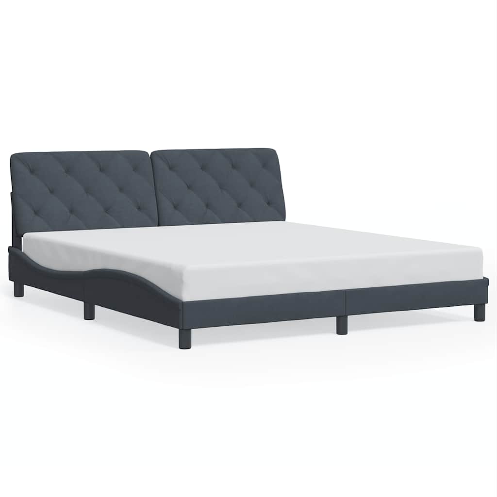 Bed Frame without Mattress Dark Grey 180 x 200 cm Velvet
