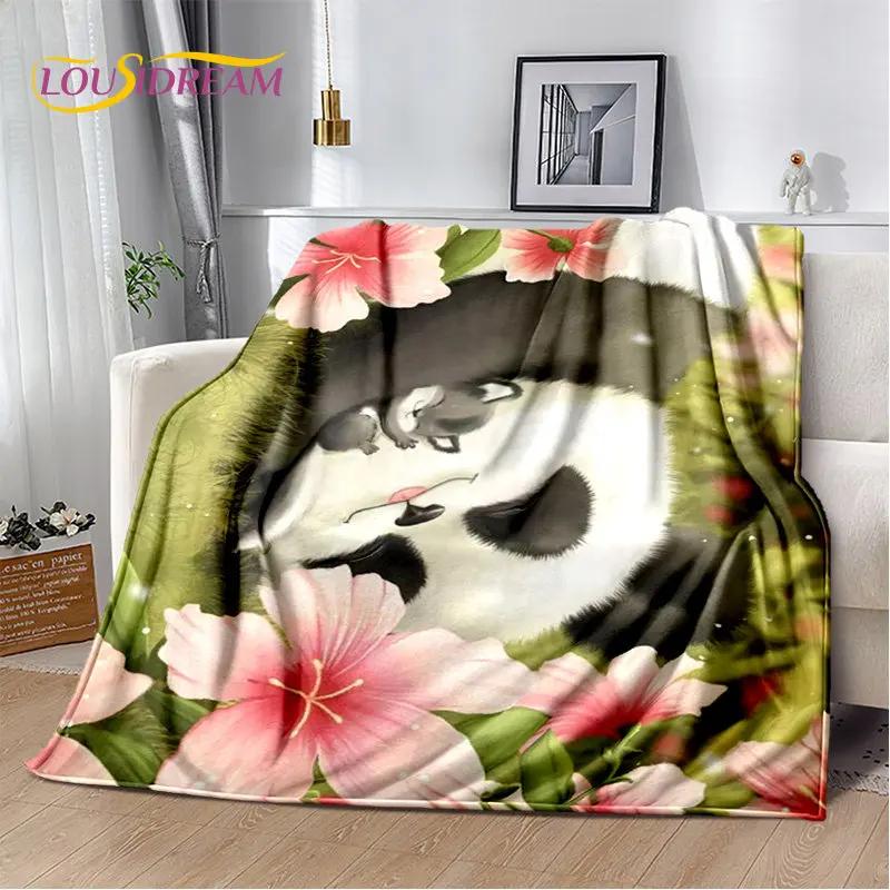 3D Cartoon Cute Panda Blanket,Flannel Blanket Throw Blanket,Kid Warm Blanket for Home Living Room Bedroom Beds Sofa Picnic Cover