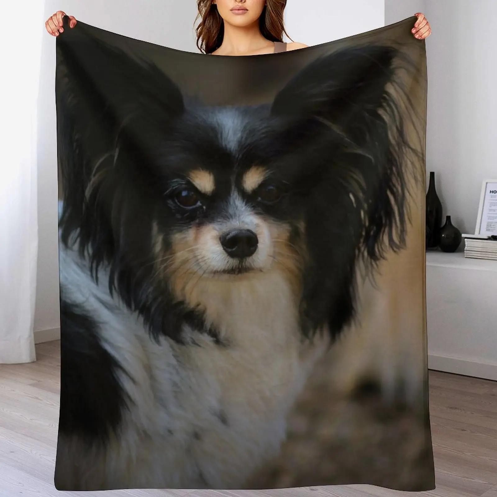 

Papillon dog Throw Blanket Stylish Couch Blanket for Home Living Room 102x76cm(40x30in)