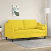 2-seater Sofa - Maison Exclusive - Light Yellow - 100% Polyester Fabric - Metal Frame