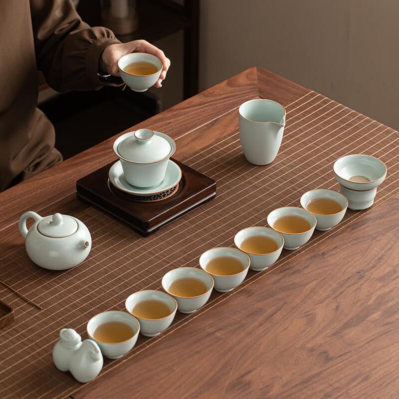 SUSHI CERAMICS Ru Kiln Cracked Glaze Kung Fu Tea Set