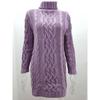 Autunno moda solido vintage manica lunga abbigliamento elegante lavorato a maglia vestito da donna inverno caldo maglione a collo alto abiti 30352
