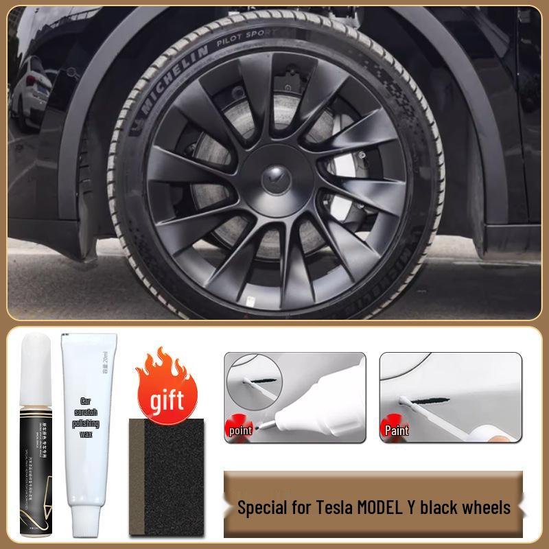 Pintura de retoque para arañazos en llantas Tesla Model Y, Accesorios de 19" y 20"