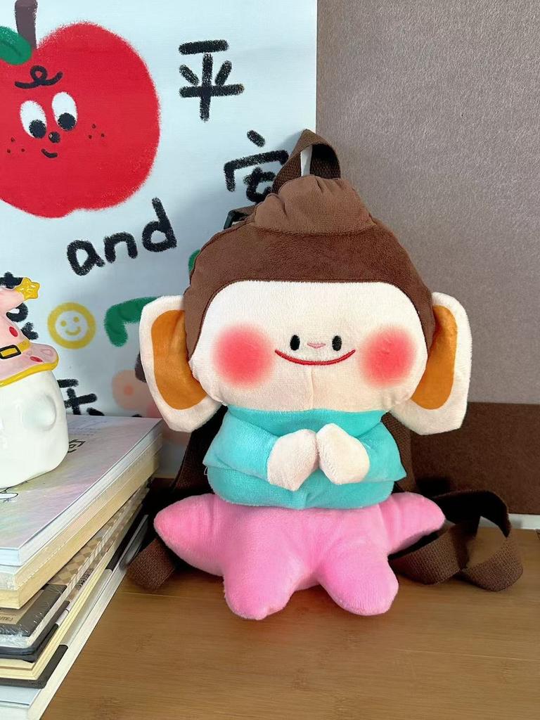 Plush Buddha Shaped Backpack With Soft Material For Casual Daily Use