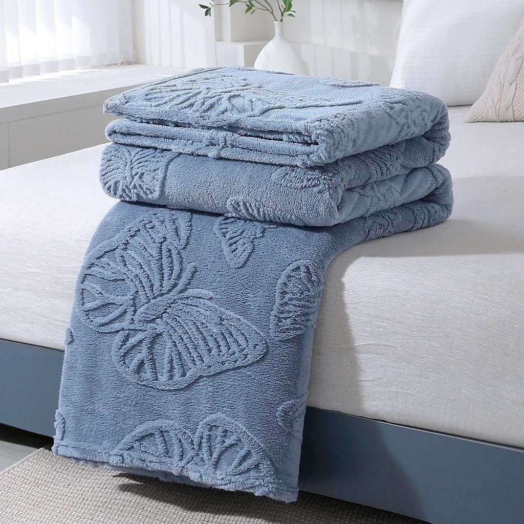 Minimalist Butterfly Jacquard Faux Long Plush Lamb Wool Blanket Soft And Warm Can Be Used As Bedspread Or Shawl Leisure Blanket